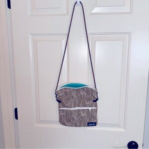 Kavu Tan Leaf Print Crossbody Bag